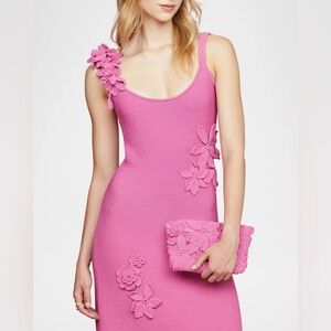 BNWT 
AMUR Allegra Floral Knit Midi Dress Pink size Small